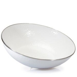 Solid White Enamel Catering Bowl
